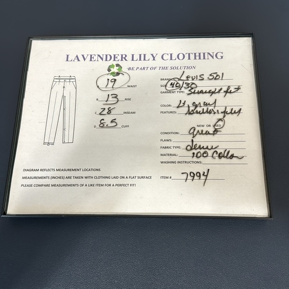 Levis Button Fly 501 Straight Fit Jeans Men's 40/30 Actual 38/28 Light Gray - Picture 11 of 11